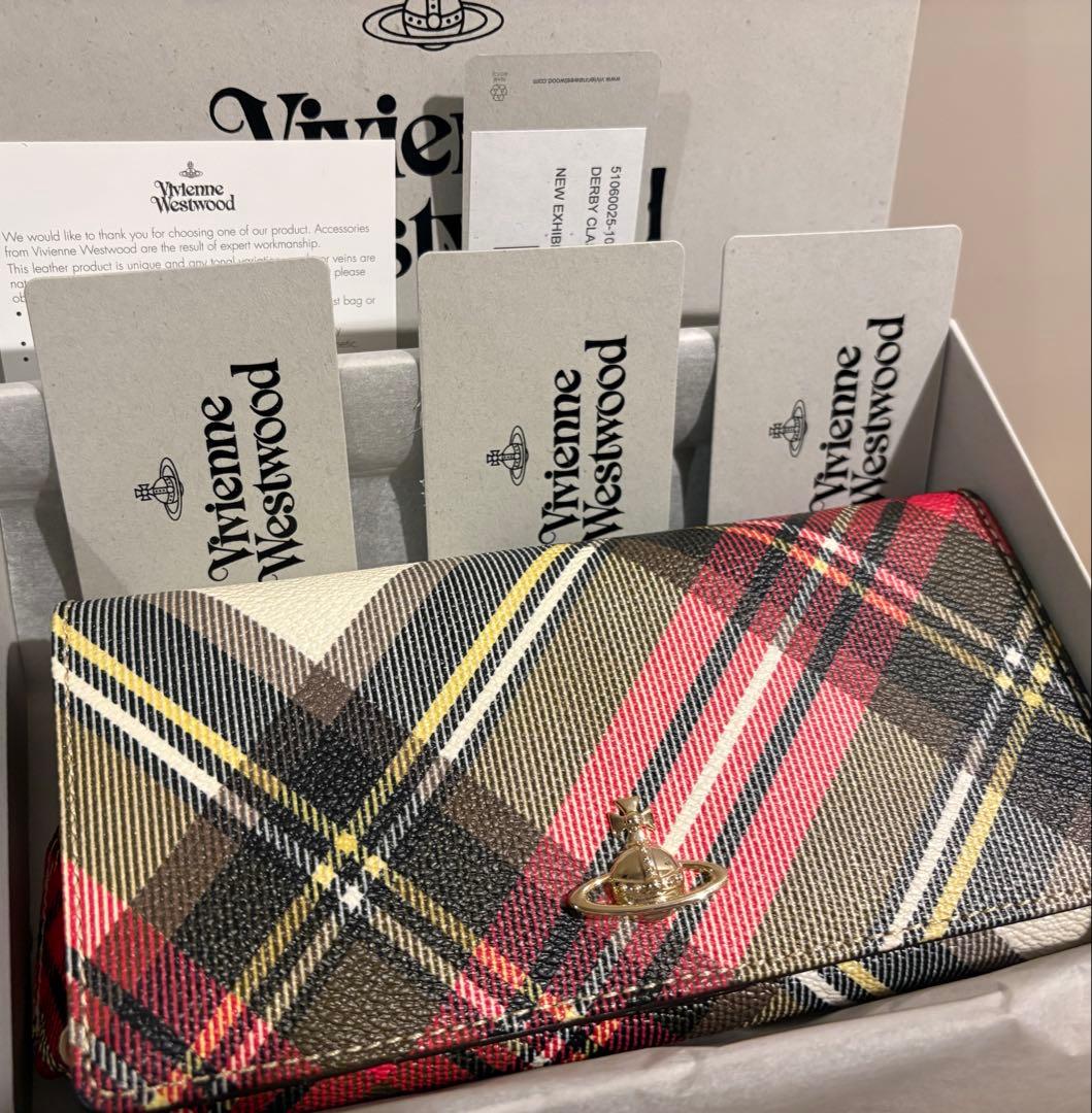 ヴィヴィアン ウエストウッド 長財布 オーブ タータンチェック柄
