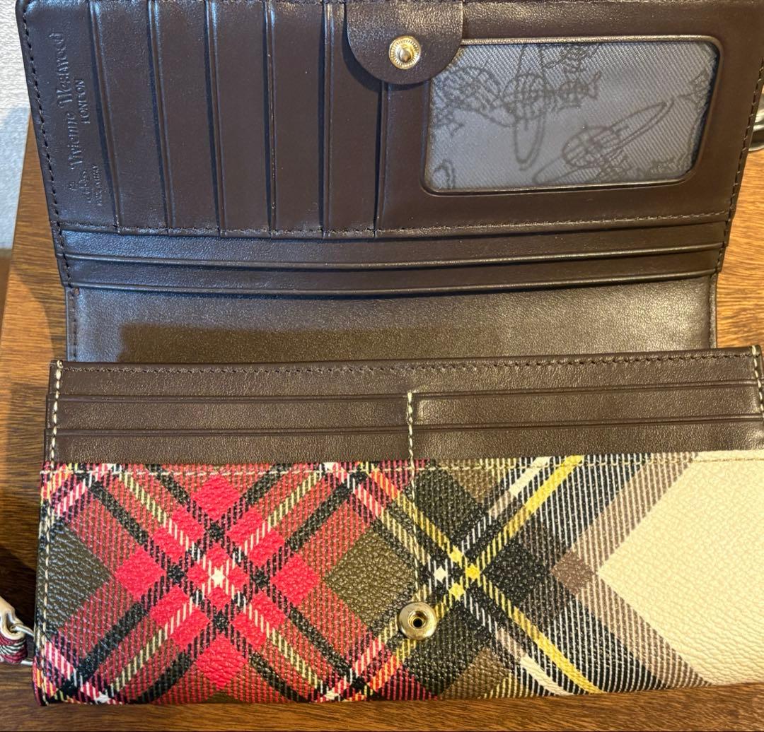 ヴィヴィアン ウエストウッド 長財布 オーブ タータンチェック柄