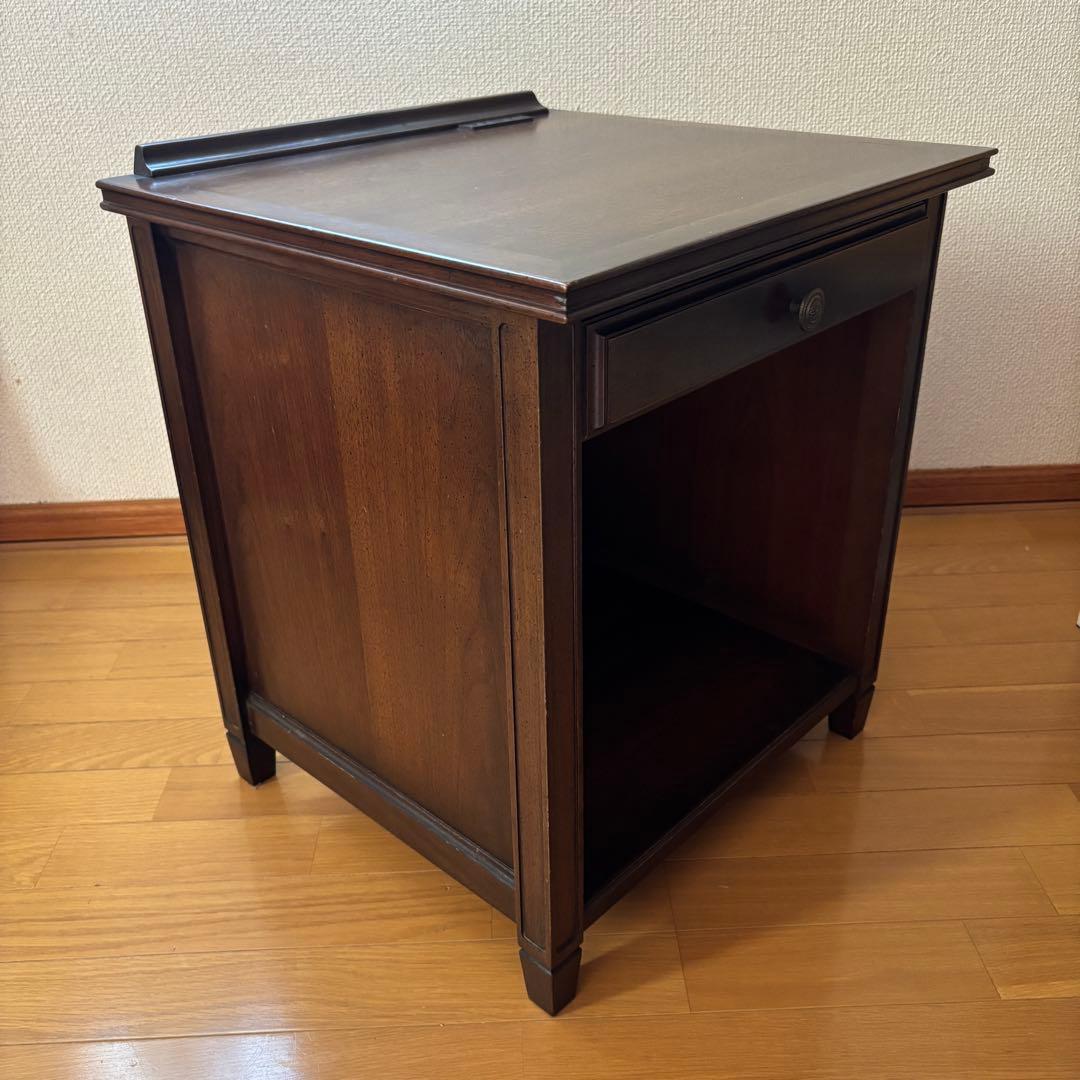 ダークブラウン引き出し付きサイドテーブル アンティーク家具