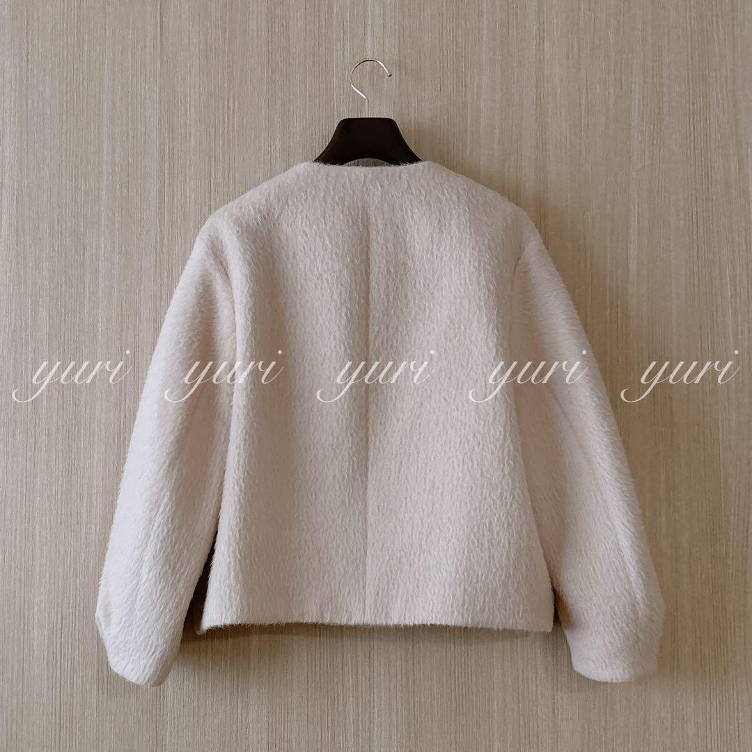 1034】美品 アナイ アルパカヘリンボンショートコート ライトベージュ