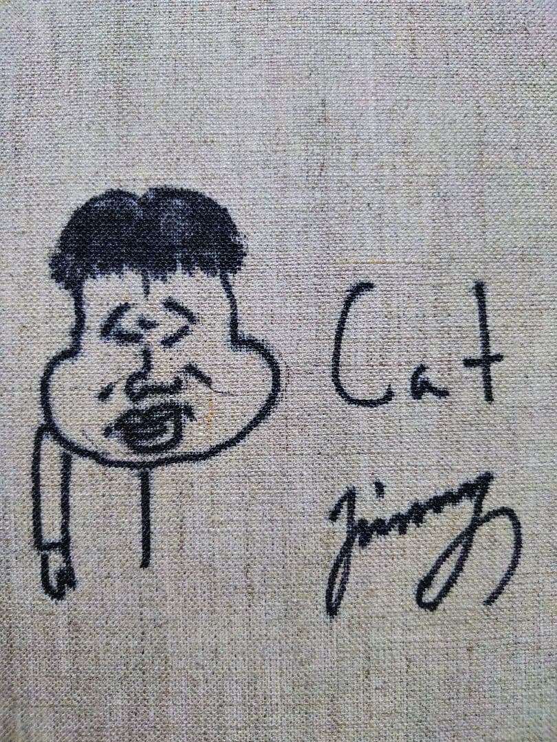 F6号】ジミー大西【Cat】手描き/表裏サイン有り/油彩/アクリル/絵画