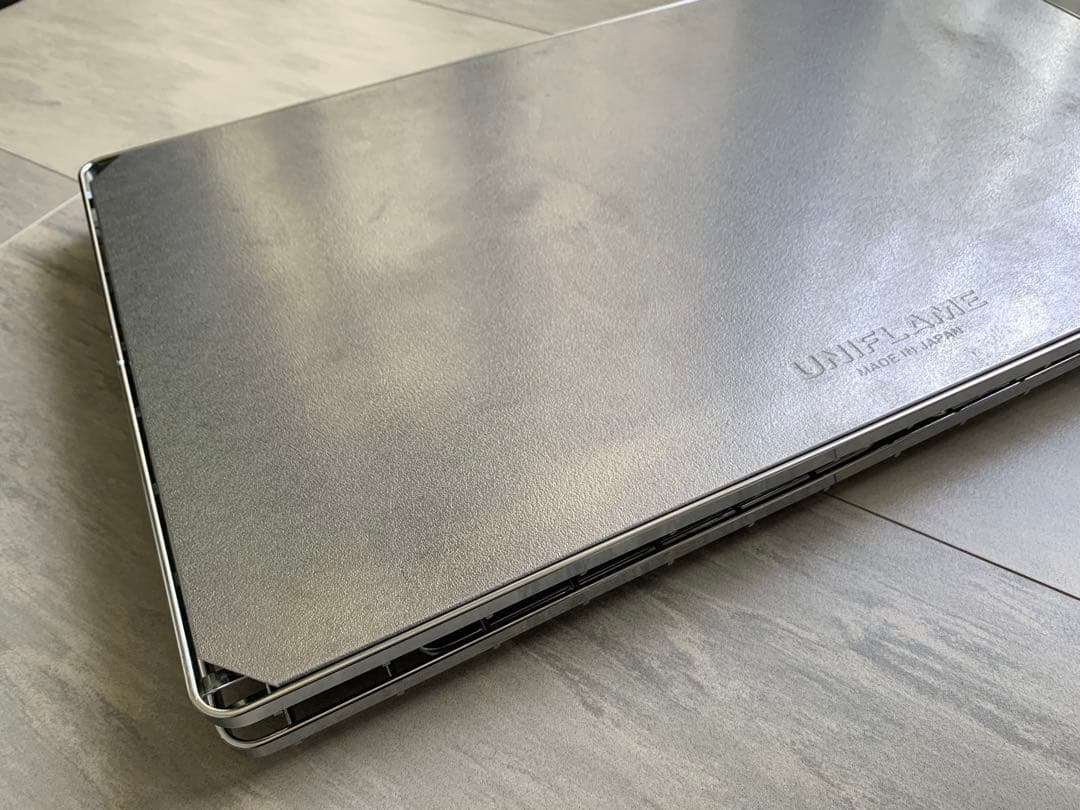 廃版 ユニフレーム フィールドラック シルバー 2枚 ステンレス天板 セット①