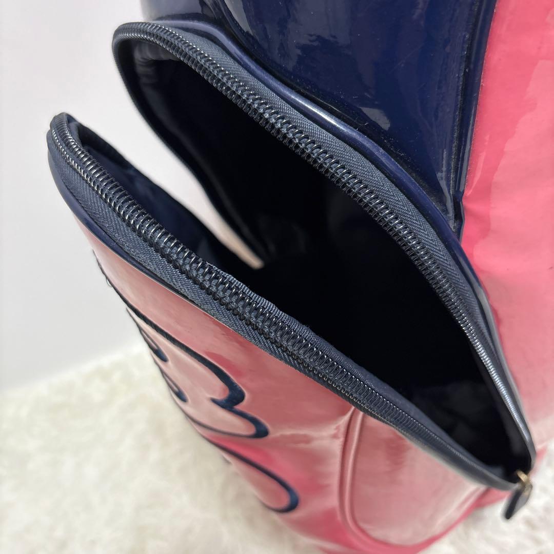 パーリーゲイツ キャディバッグ 9型　ネイビー ピンク ブラック　ニコちゃん