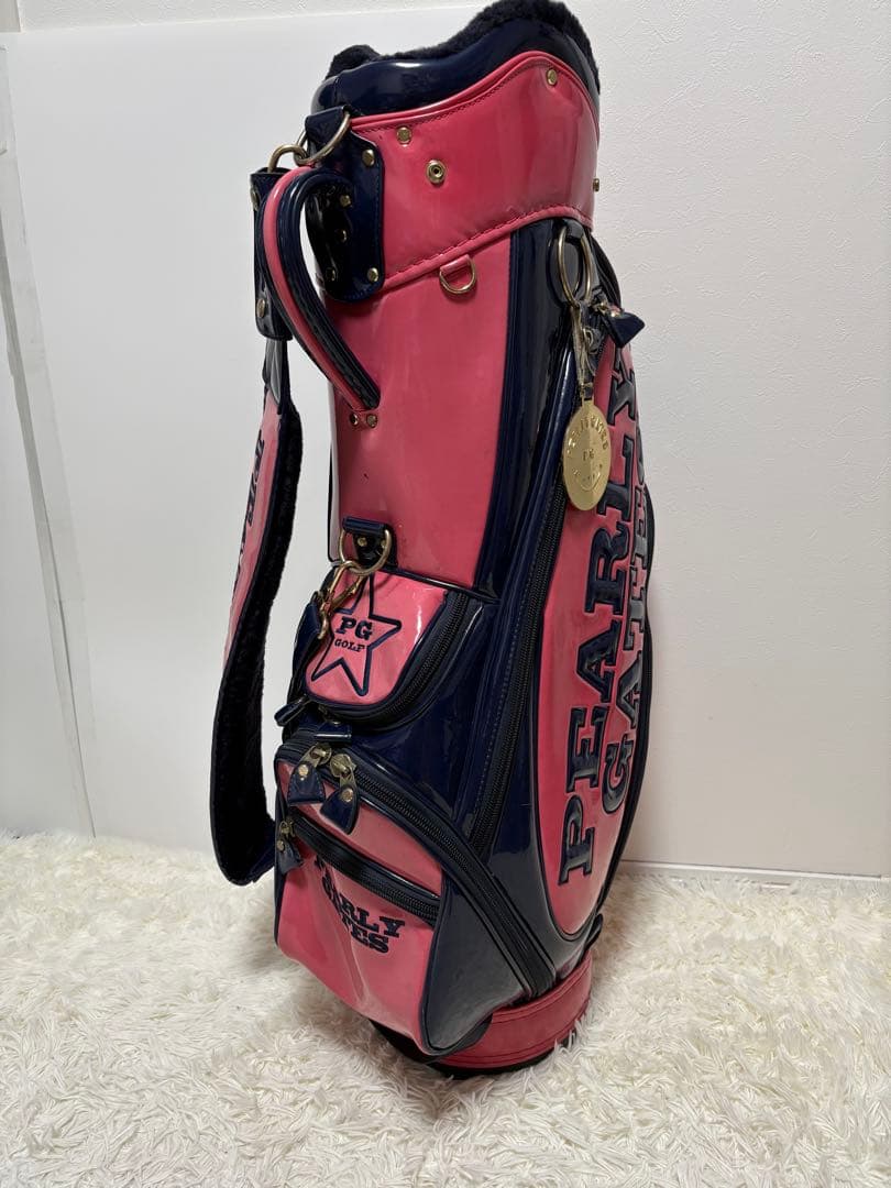 パーリーゲイツ キャディバッグ 9型　ネイビー ピンク ブラック　ニコちゃん