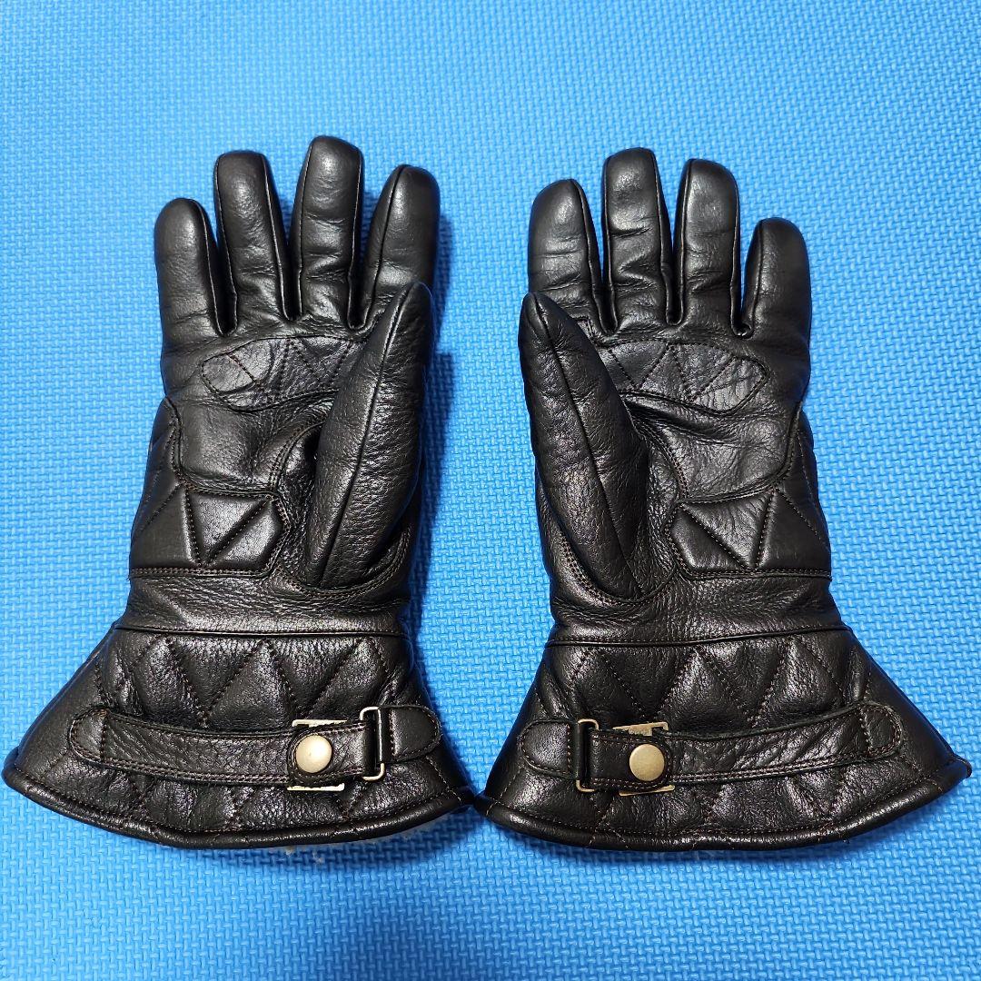 【PowWow】レザーキルティングバイクグローブ