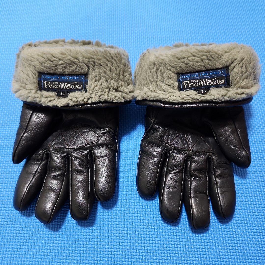 【PowWow】レザーキルティングバイクグローブ