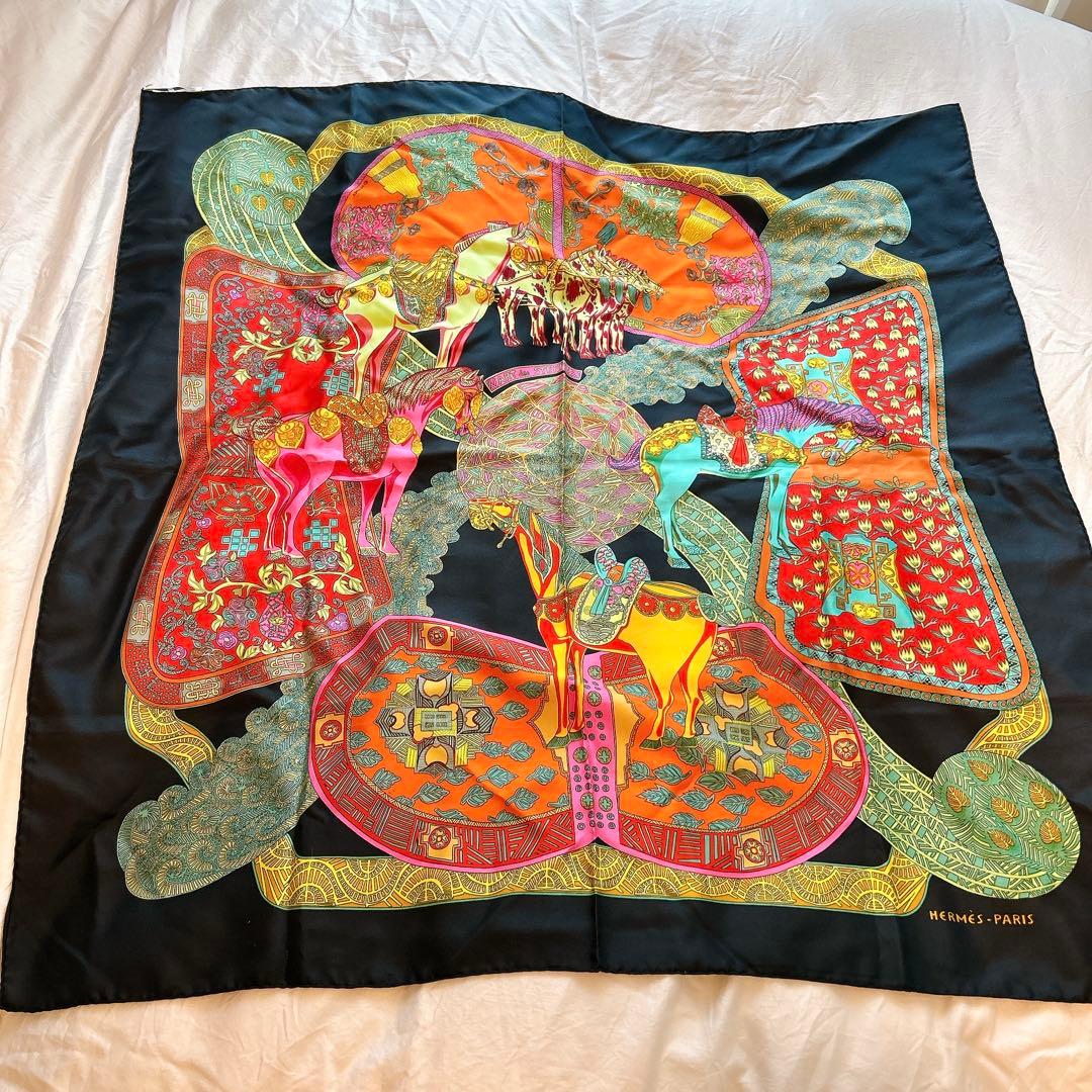 HERMES エルメススカーフ カレ90 アートデステップス
