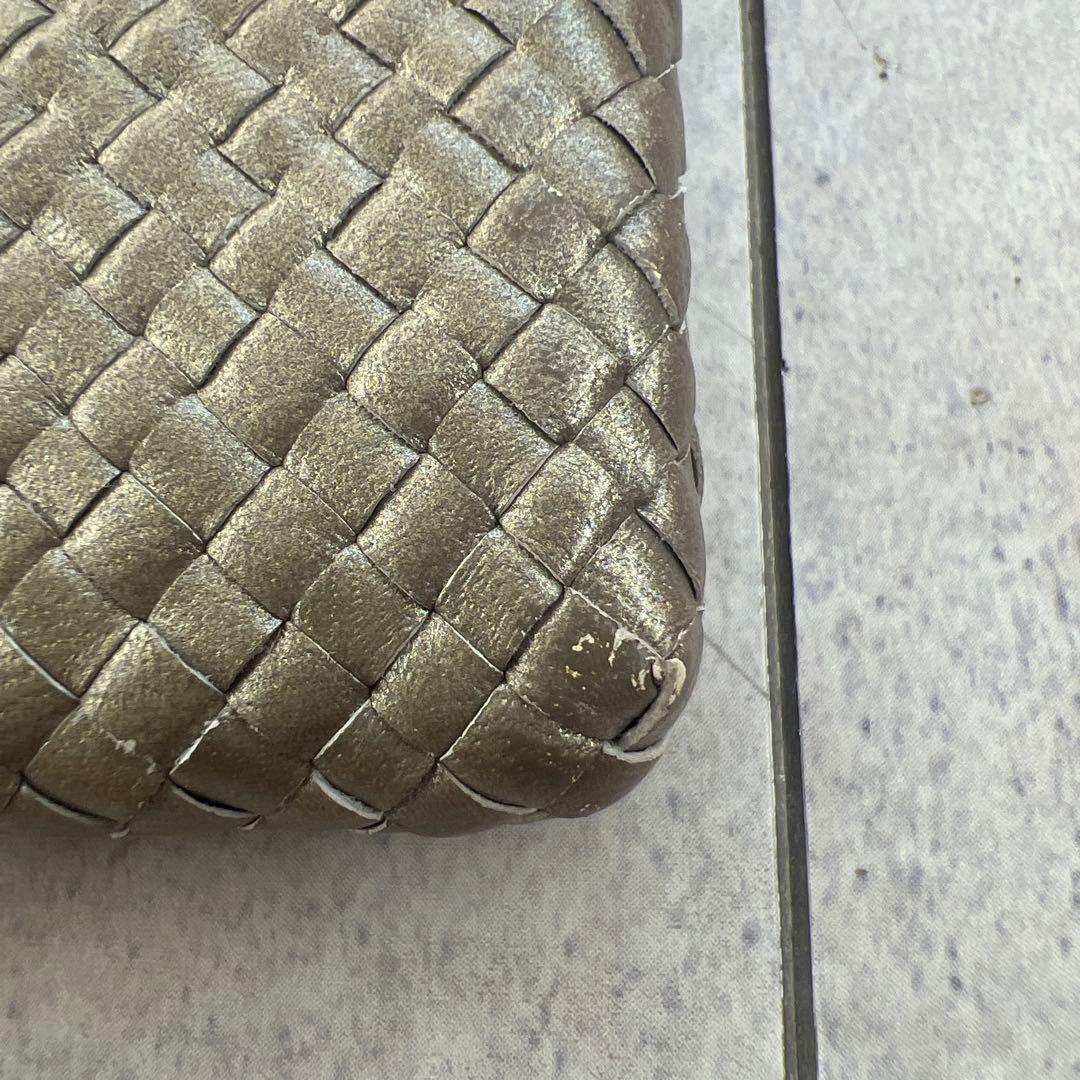 ヨーガンレール　メッシュ　財布　長財布　横長　フラット　本革　ゴールド　お値下げ