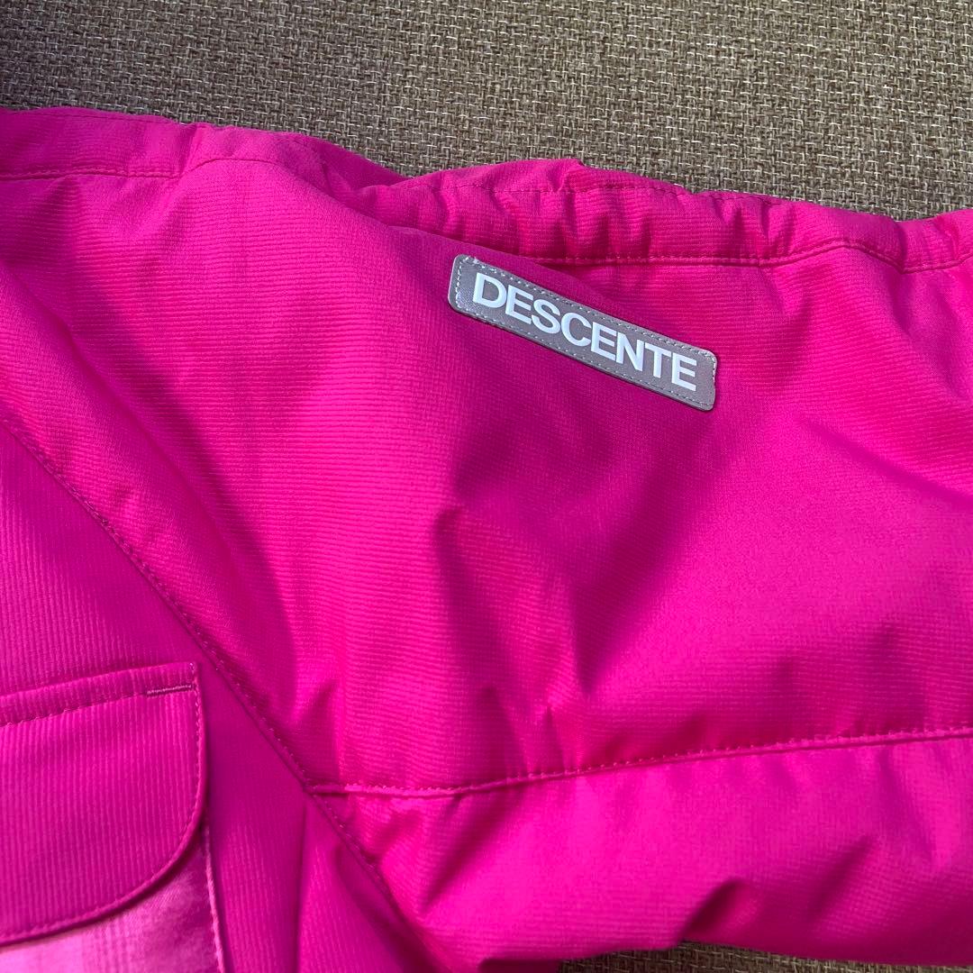 美品DESCENTE 160 レディースS相当 スキーウェア ピンク黒 デサント