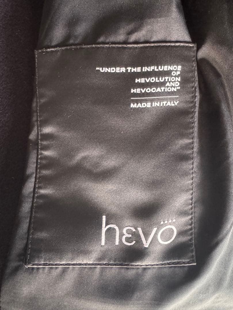 美品 HEVO OSTUNI ベルテッドコート オストゥーニ ネイビー 44