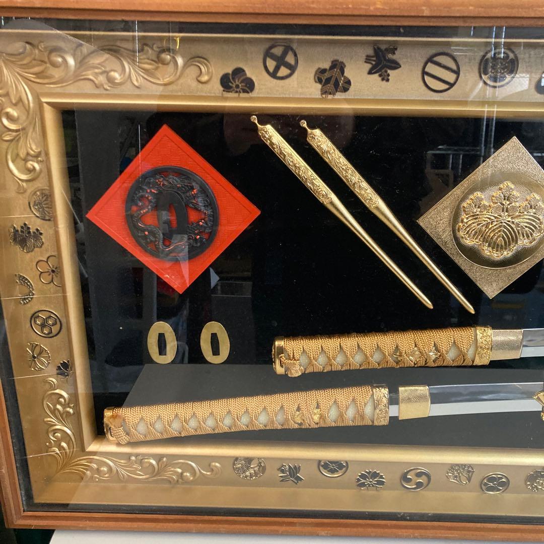 美術　工芸品 刀剣額 江戸時代 レプリカ 模造刀 日本刀 鍔 コレクション 飾り