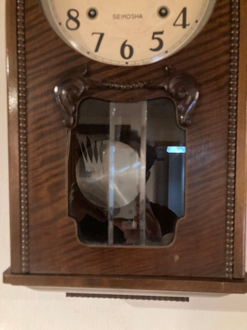 昭和レトロ 精工舎 ゼンマイ式振り子時計 ボンボン時計 稼働品②