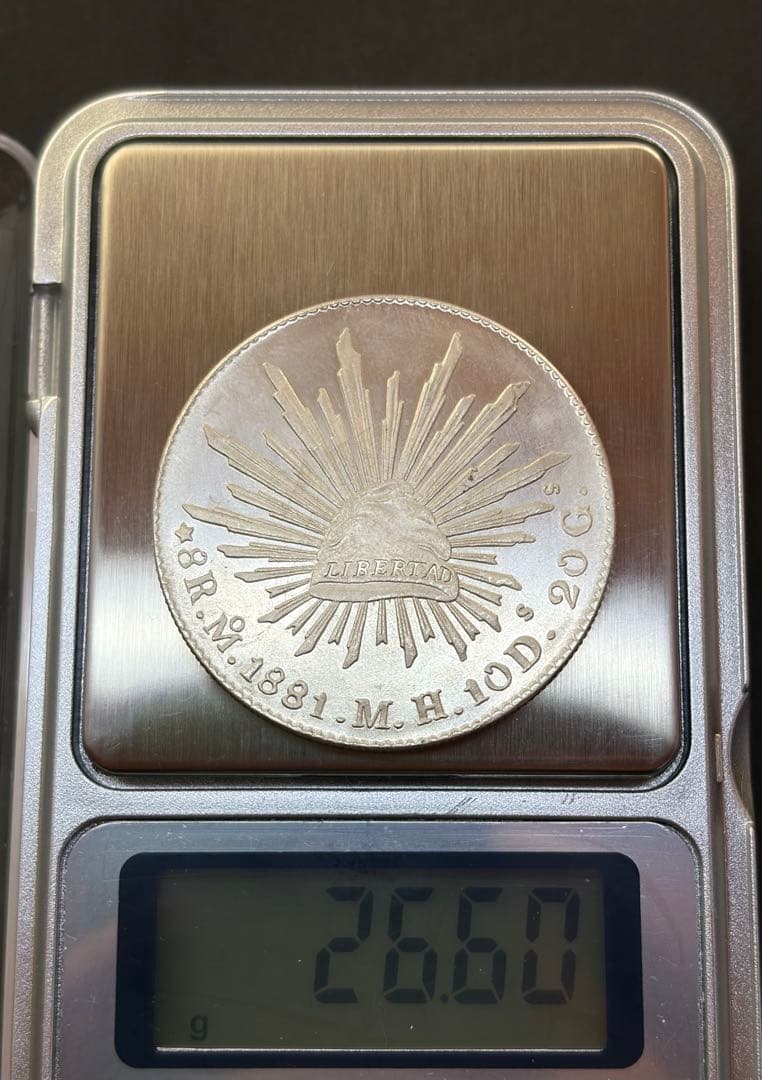 1881年メキシコ8レアル銀貨☆大型貿易銀 - メルカリ
