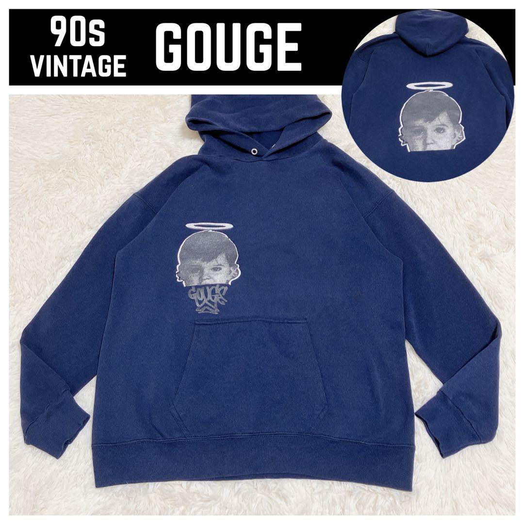 90s GOUGE グージ パーカー フーディー USA製 オールドスケート M