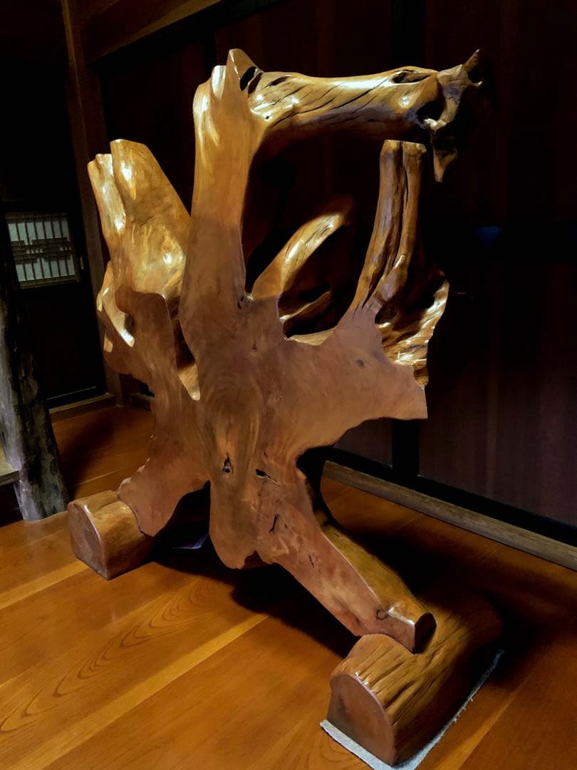 神代杉　衝立　置物　天然木