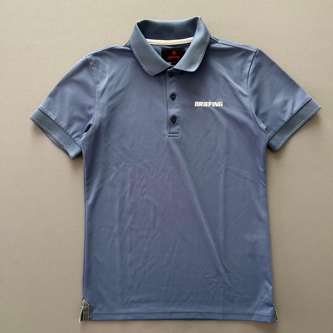 BRIEFING ブリーフィング　ポロシャツ　水色　メンズ　両面ロゴ　ゴルフ　S