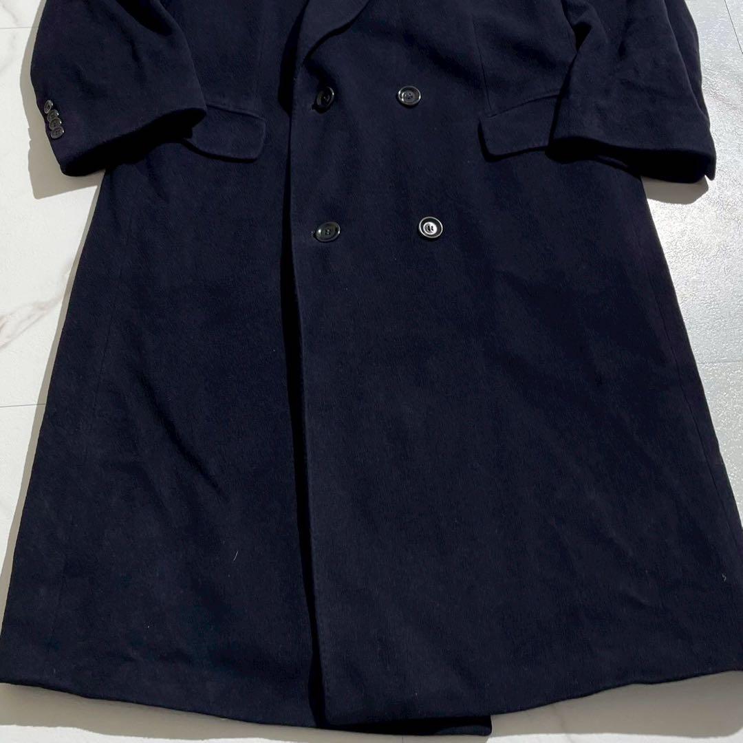 【美品✨】BLICKER ダブルチェスターコート カシミヤ100% ネイビーXL