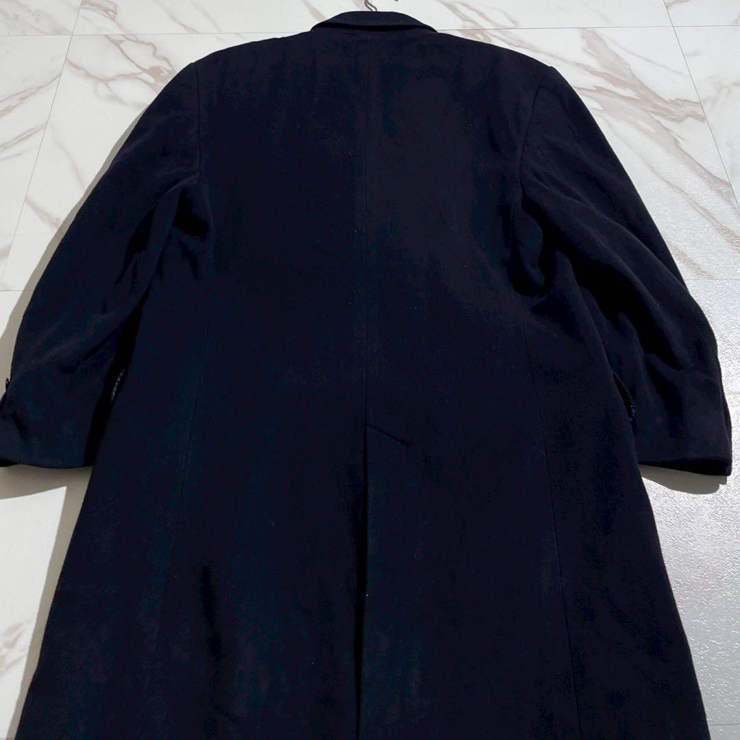 【美品✨】BLICKER ダブルチェスターコート カシミヤ100% ネイビーXL