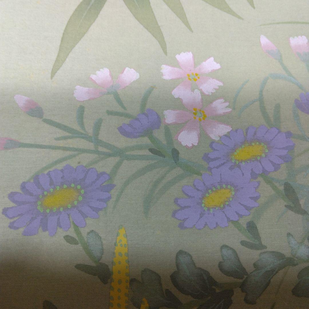 掛け軸「朝顔」仲田龍安　二重箱　高級良品　未使用品