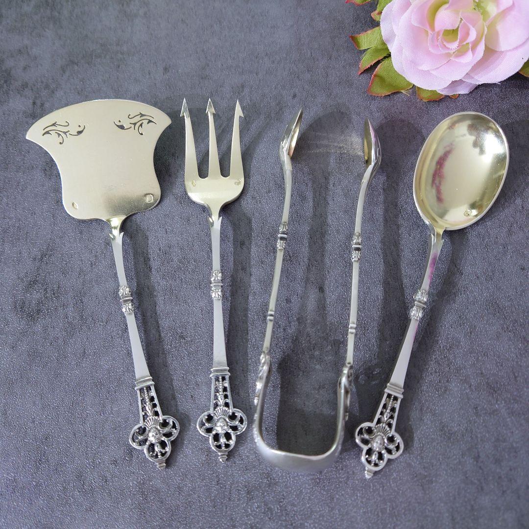 カルディヤック ルネサンス ルネッサンス デザートサーバー 4点 ヴェルメイユ