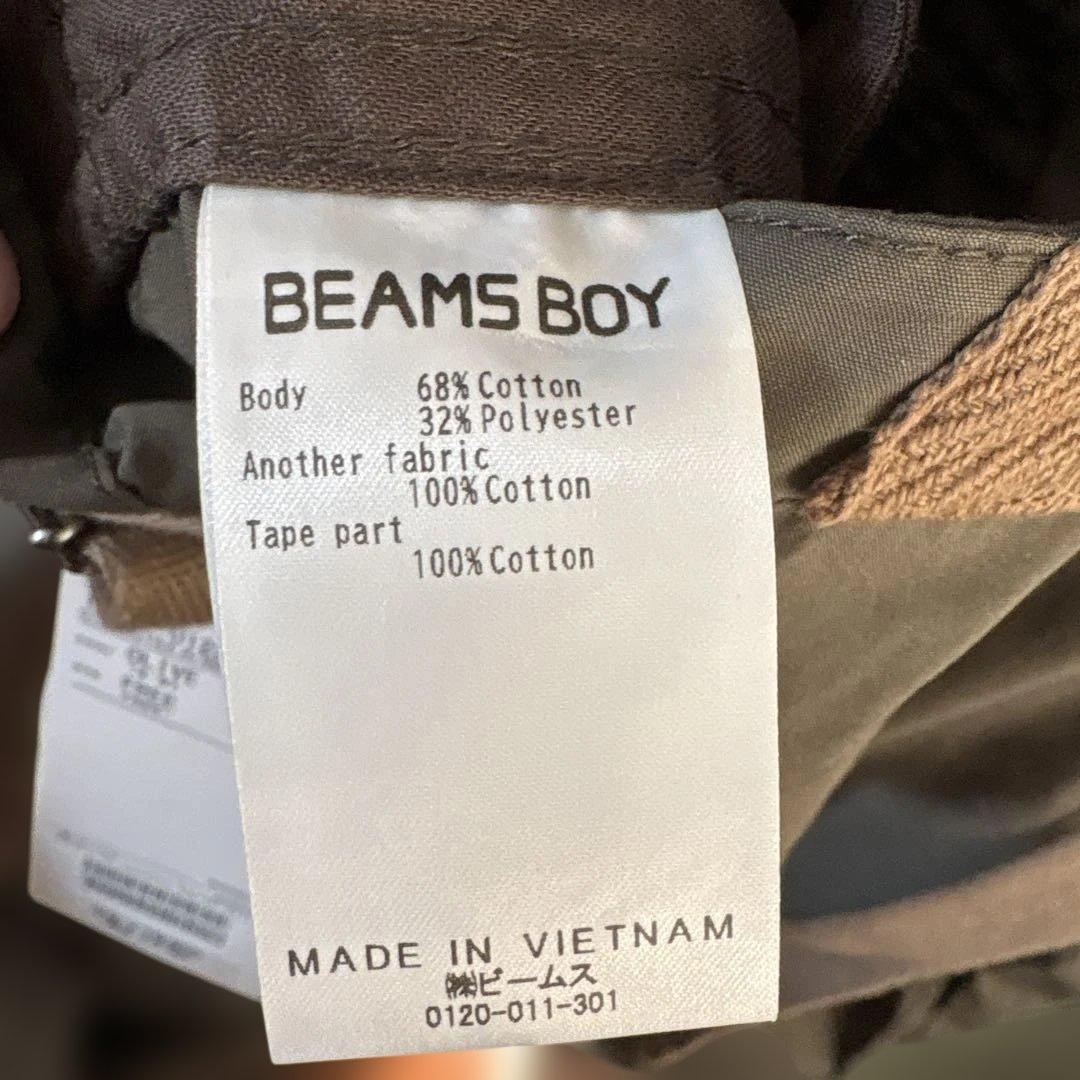 新品未使用BEAMSBOYサロペット O.SOLOTEX R/BIB オリーブ