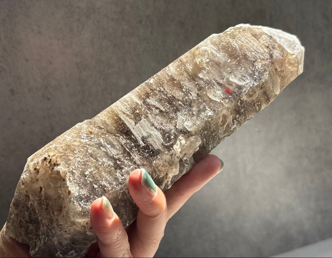 《ブラジル産＊スモーキーエレスチャル＊水入りダブルポイント》