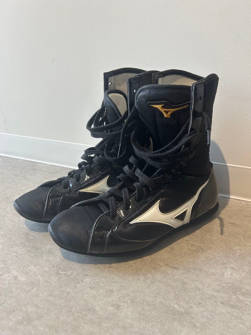 【早い者勝】ミズノMizuno ボクシングシューズ ハイカット ブラックホワイト