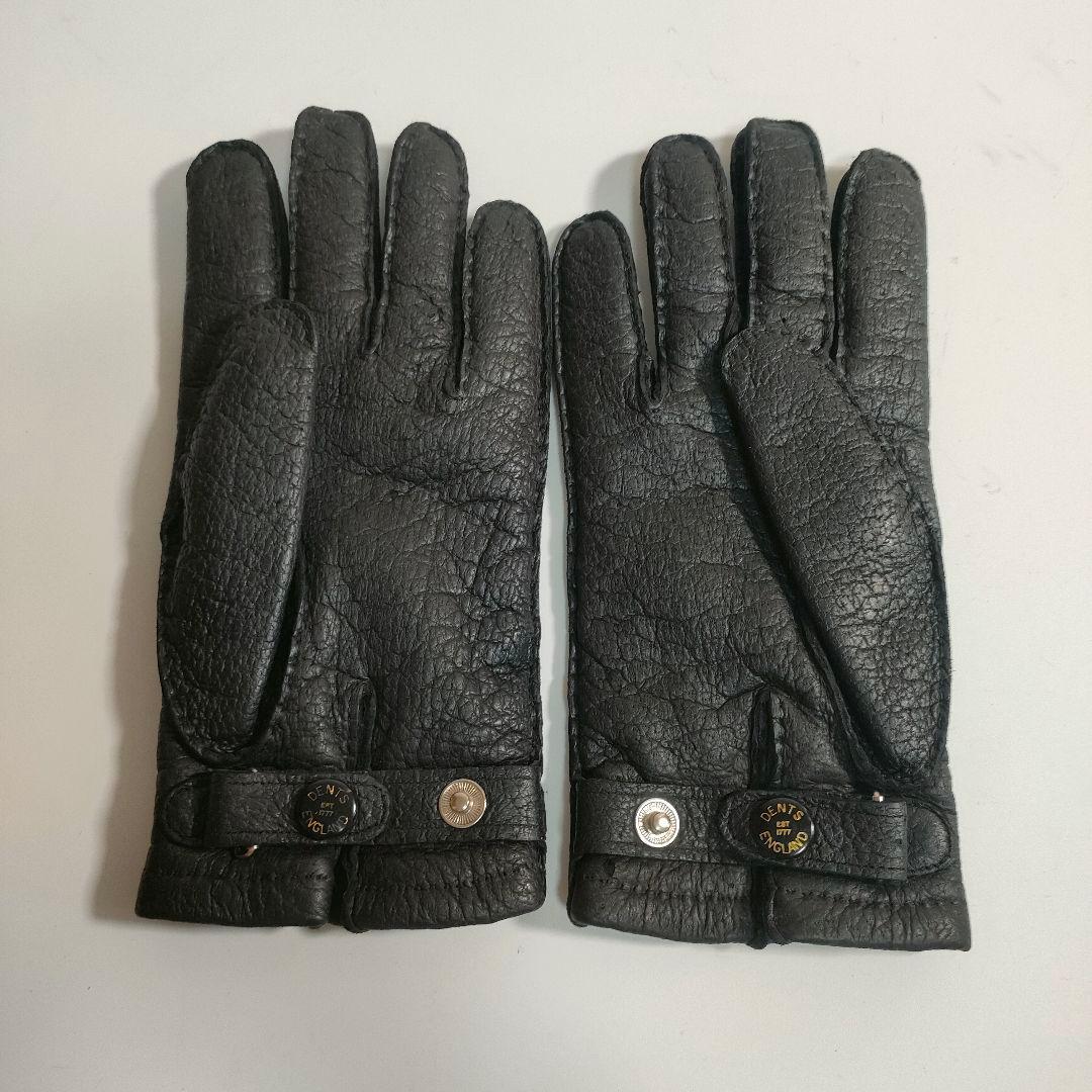 DENTS ペッカリー手袋 8 カシミアライニング 黒