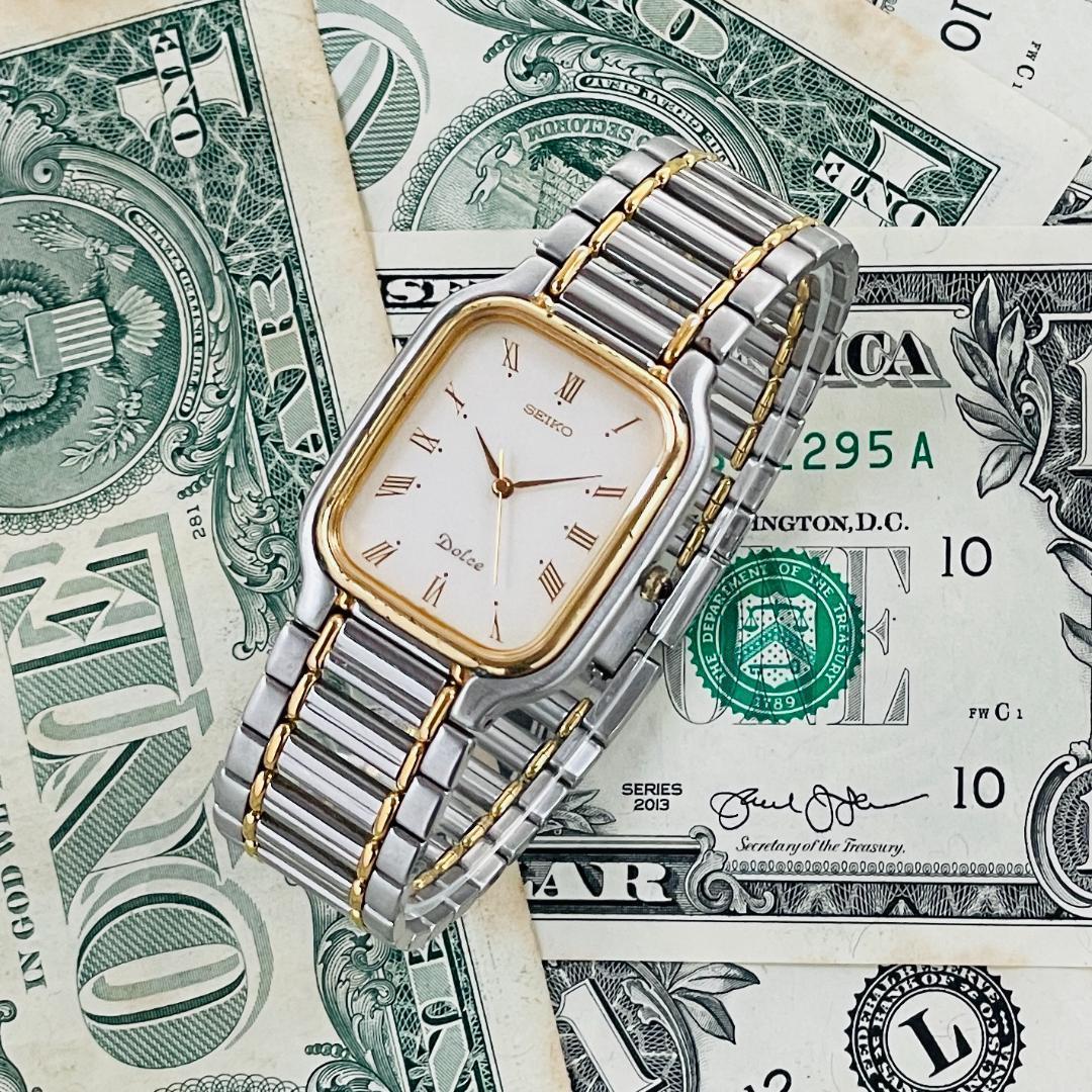 腕時計メンズ電池交換済みセイコーSEIKOドルチェ8N41-5060クォーツ中古