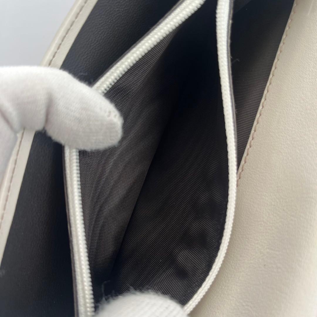 未使用保管品✨️ GUCCI 長財布　インターロッキング　キャンバス　白　レザー