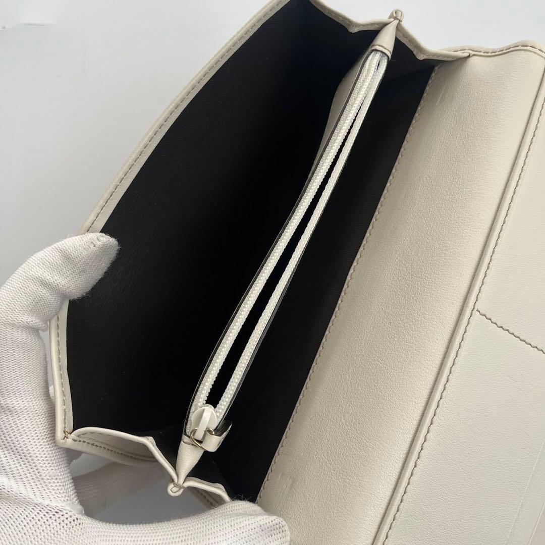 未使用保管品✨️ GUCCI 長財布　インターロッキング　キャンバス　白　レザー