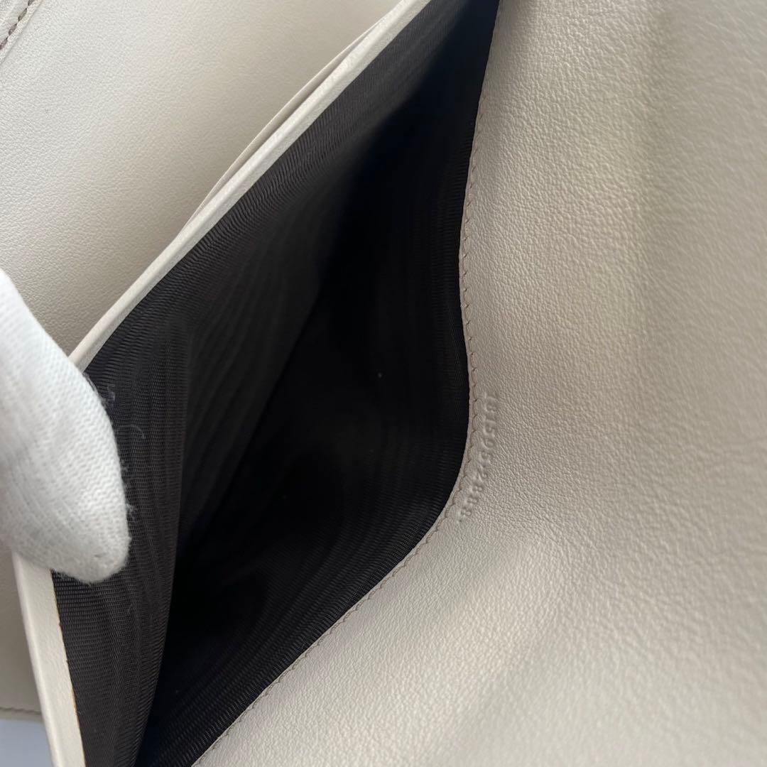 未使用保管品✨️ GUCCI 長財布　インターロッキング　キャンバス　白　レザー