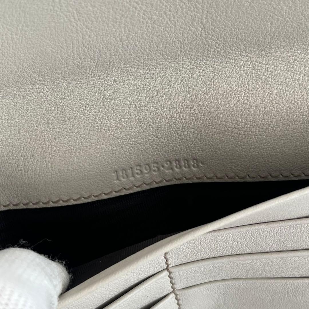 未使用保管品✨️ GUCCI 長財布　インターロッキング　キャンバス　白　レザー