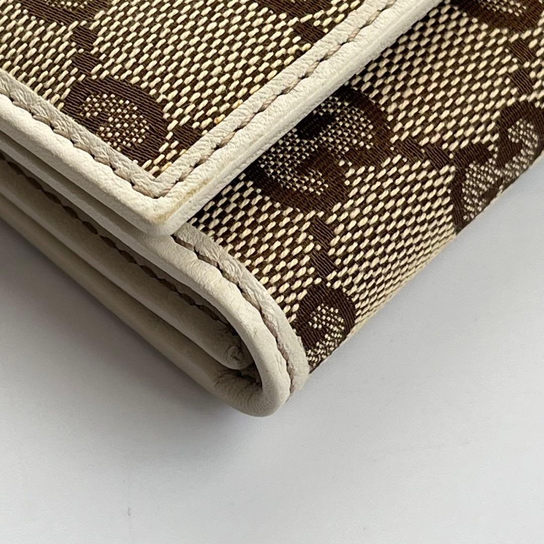 未使用保管品✨️ GUCCI 長財布　インターロッキング　キャンバス　白　レザー