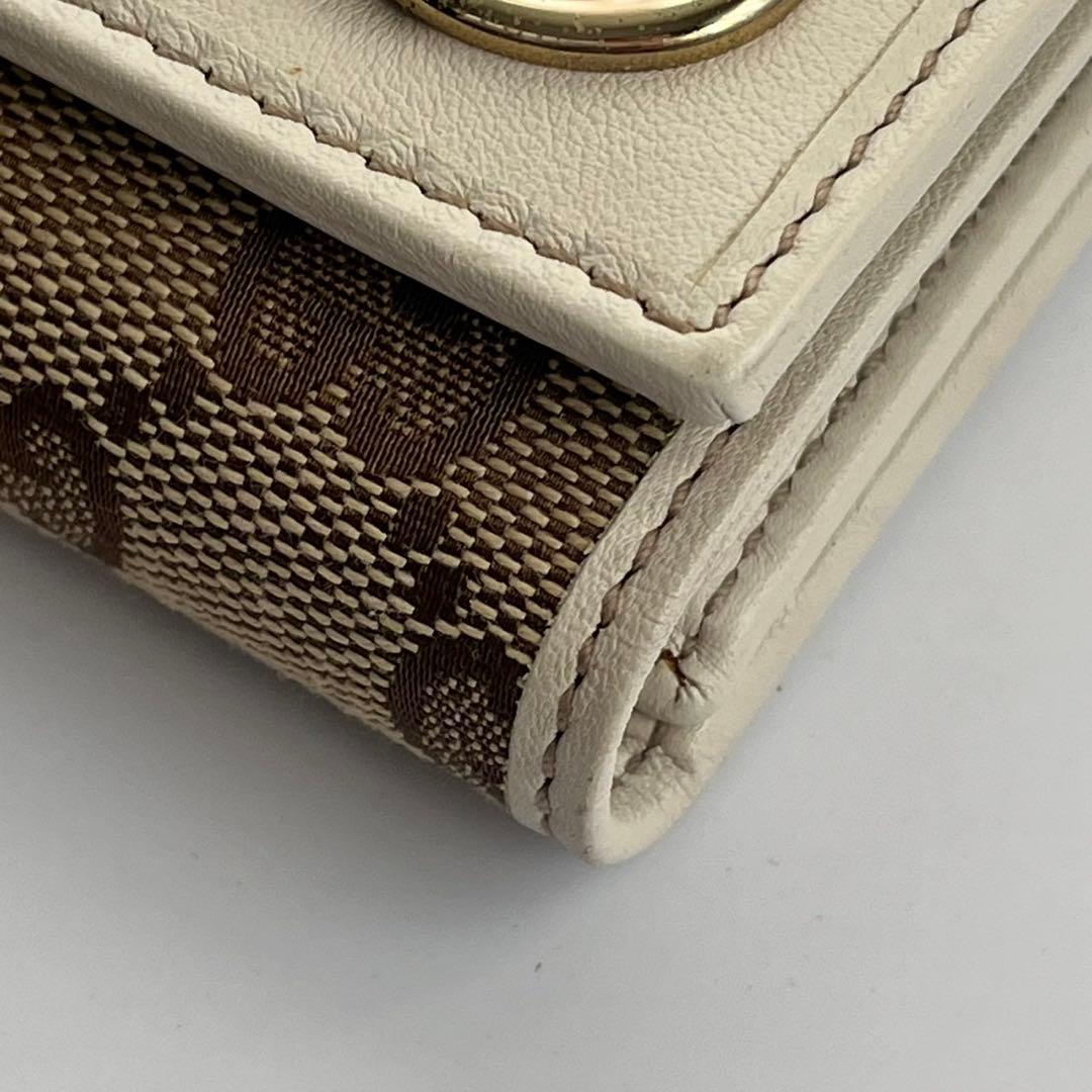 未使用保管品✨️ GUCCI 長財布　インターロッキング　キャンバス　白　レザー