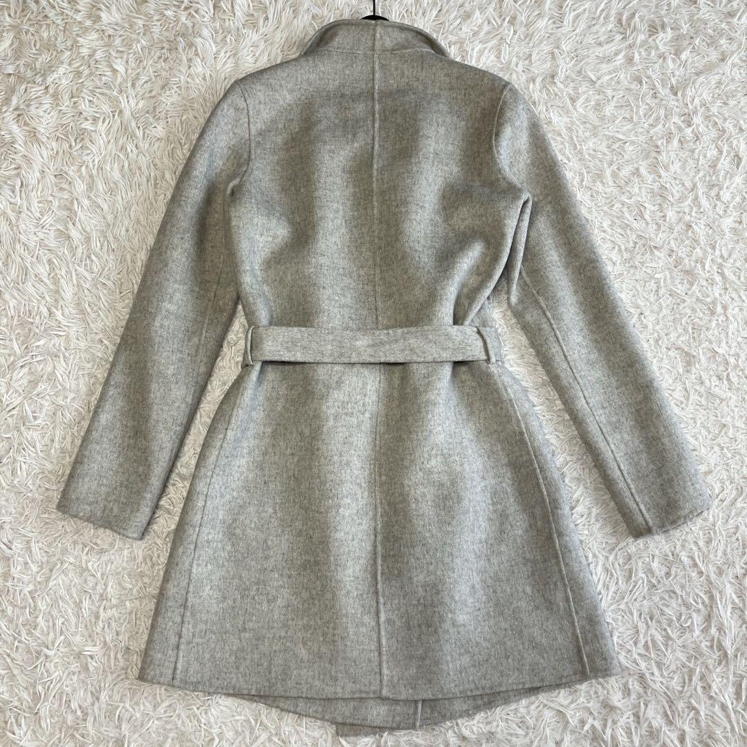 極美品 JOSEPH ウールカシミヤ 女優襟ベルテッドコート リバーコート