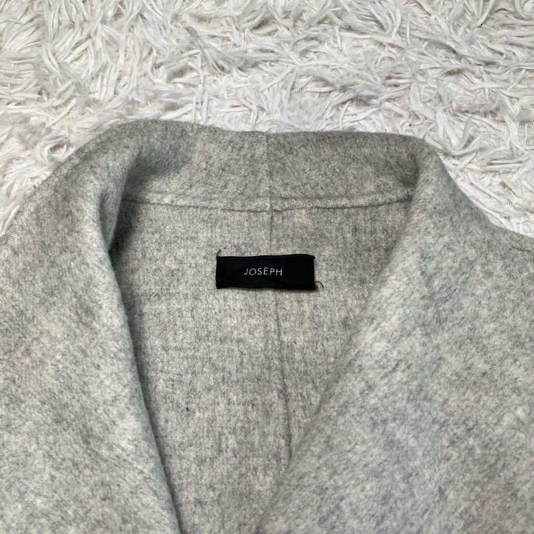 極美品 JOSEPH ウールカシミヤ 女優襟ベルテッドコート リバーコート