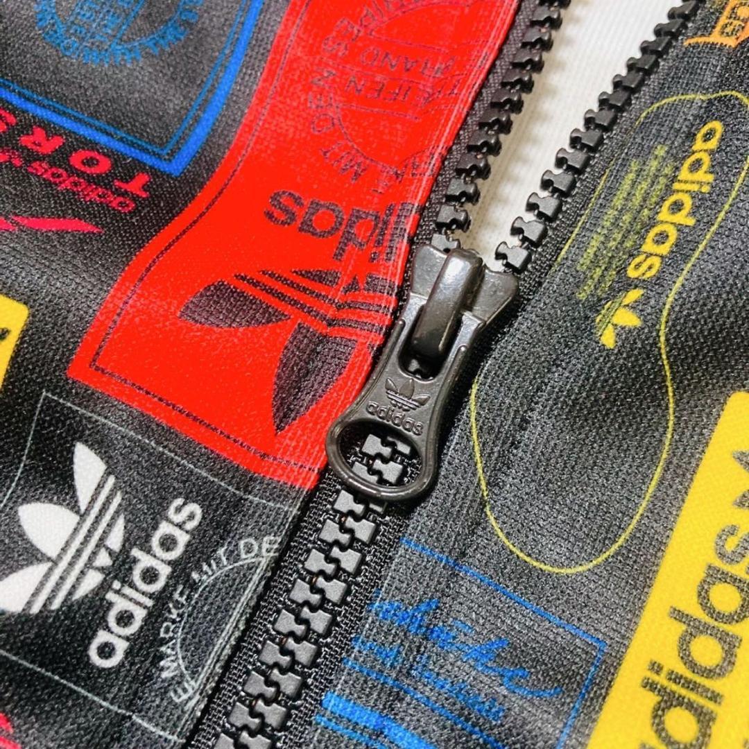 adidas トラックジャケット ネームロゴ 総柄 大きいサイズ 2XO