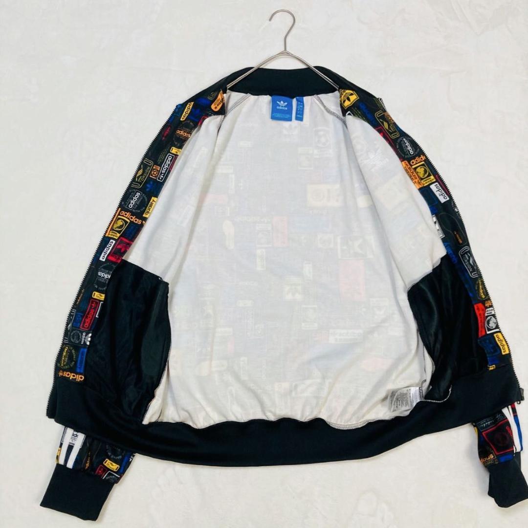 adidas トラックジャケット ネームロゴ 総柄 大きいサイズ 2XO