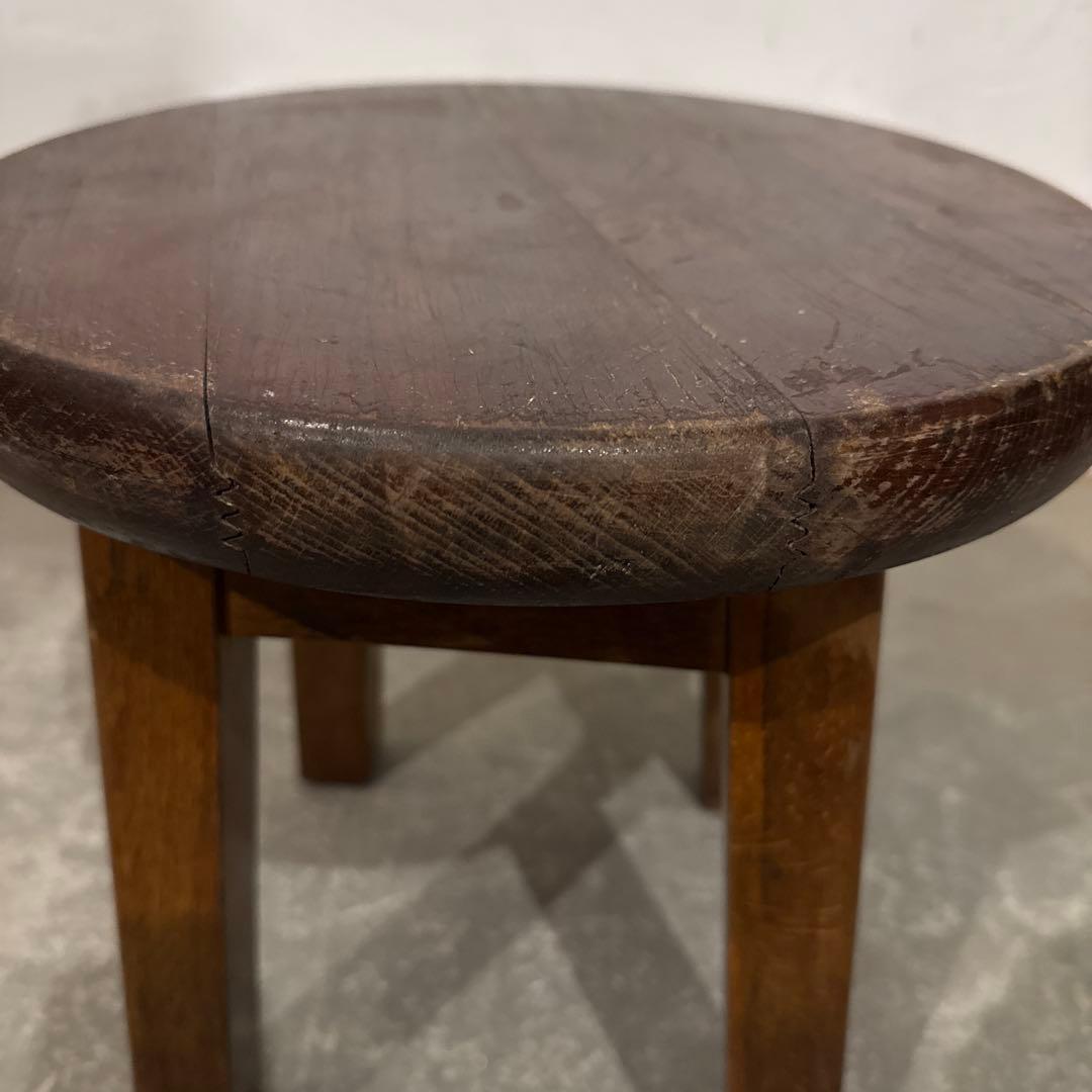 ヴィンテージ 木製サイドテーブル ラウンド スツール 花台 - メルカリ