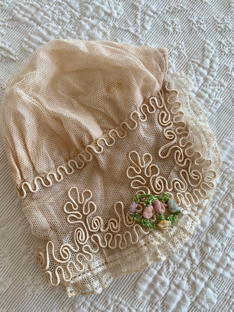 ※専用ページになります※チュールレースとシルクのボネ3点set※ロココリボン装飾