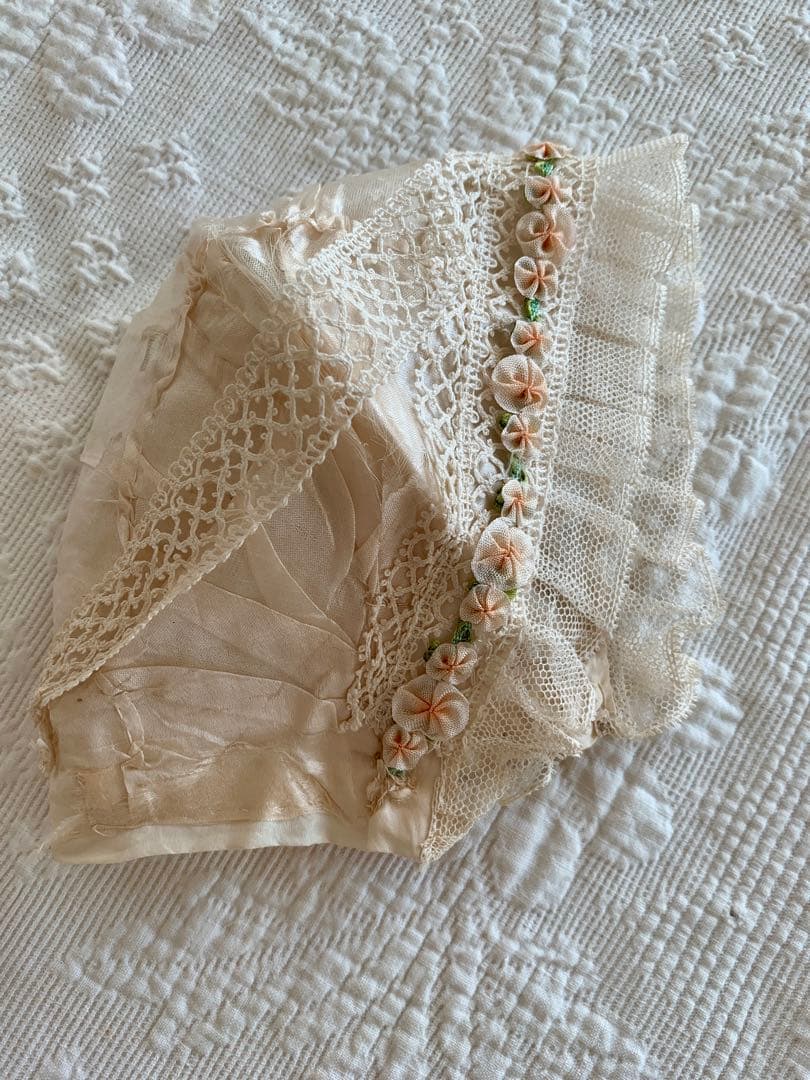 ※専用ページになります※チュールレースとシルクのボネ3点set※ロココリボン装飾