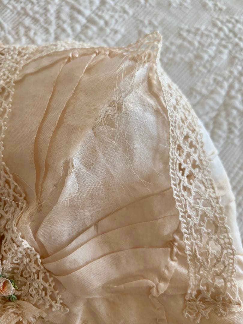 ※専用ページになります※チュールレースとシルクのボネ3点set※ロココリボン装飾