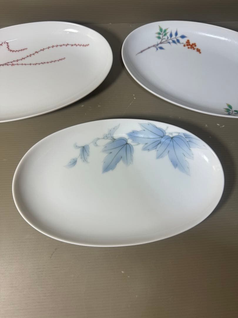 2582 深川製磁　楕円皿　3客　未使用