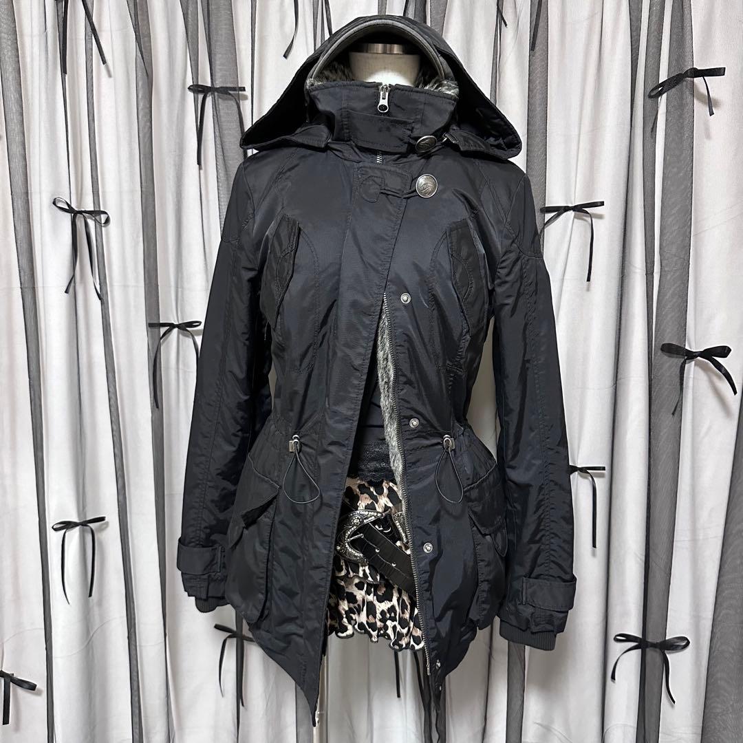 平成ギャルy2k ファー付き ミニタリージャケット アウター フェアリー