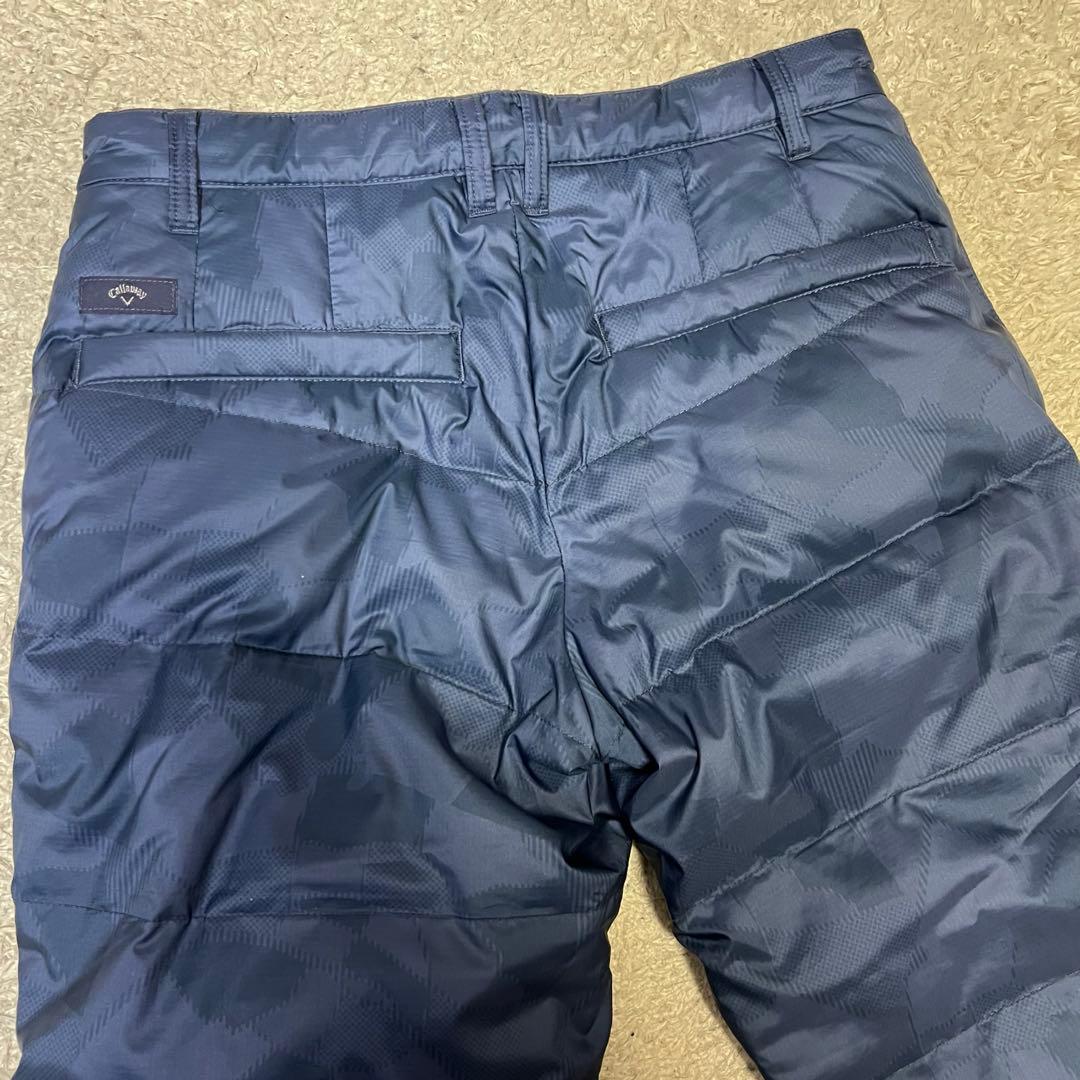 キャロウェイ 総柄 ダウン パンツ 冬用 ネイビー メンズ サイズS