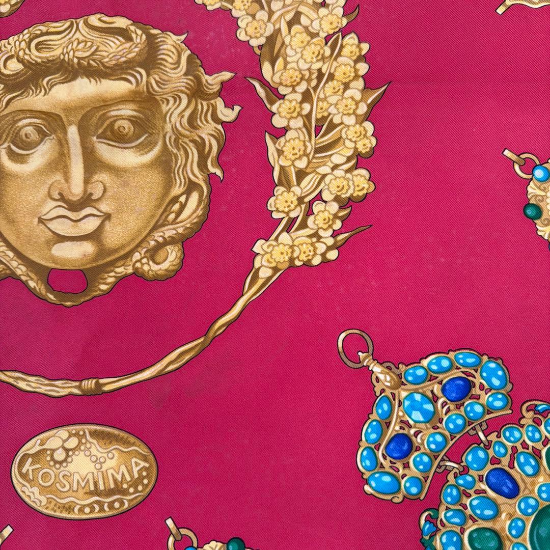 Hermès シルクスカーフ 赤と青