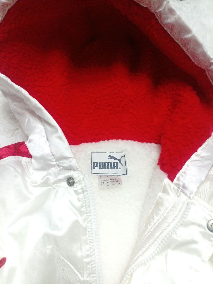 PUMA プーマ フード付き ロングベンチコート ホワイト フリーサイズ