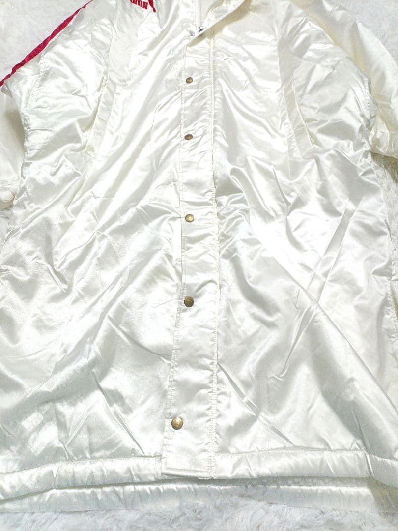 PUMA プーマ フード付き ロングベンチコート ホワイト フリーサイズ