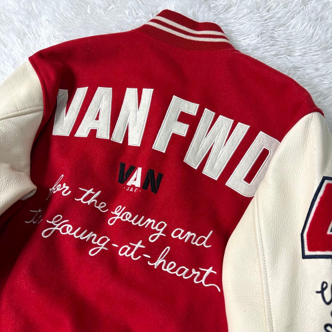 激レア・美品】VAN JACKET フルデコ スタジャン 赤×白 袖レザー M